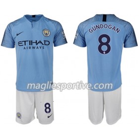 Completo Calcio Manchester City GUNDOGAN 8 Bambino Divisa Prima 2018/2019